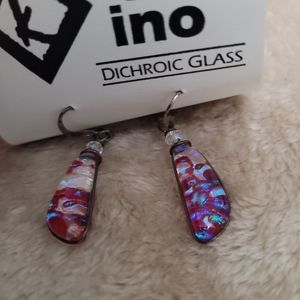 Dichroic Glass by Kyle Ino Artist of Oahu Earrings